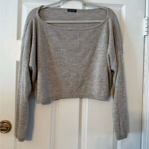 Nasty Gal Light Gray Scoop Neck Sweater